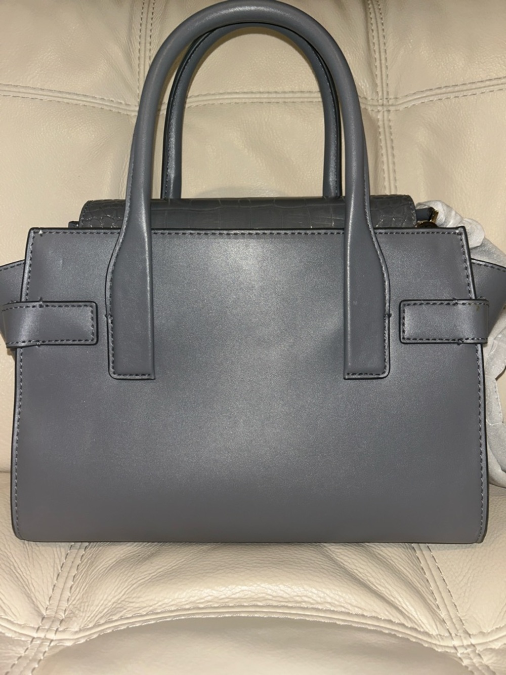 Michael Kors Carmen Heather Gray Mixed-Pattern Medium Satchel Bag Retail $628 - Picture 5 of 11